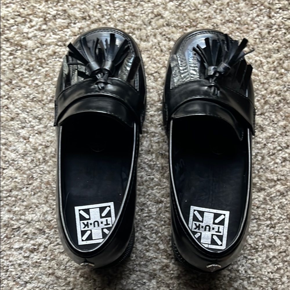 T.U.K Classic Black Leather Loafers with Tassels- SOLD